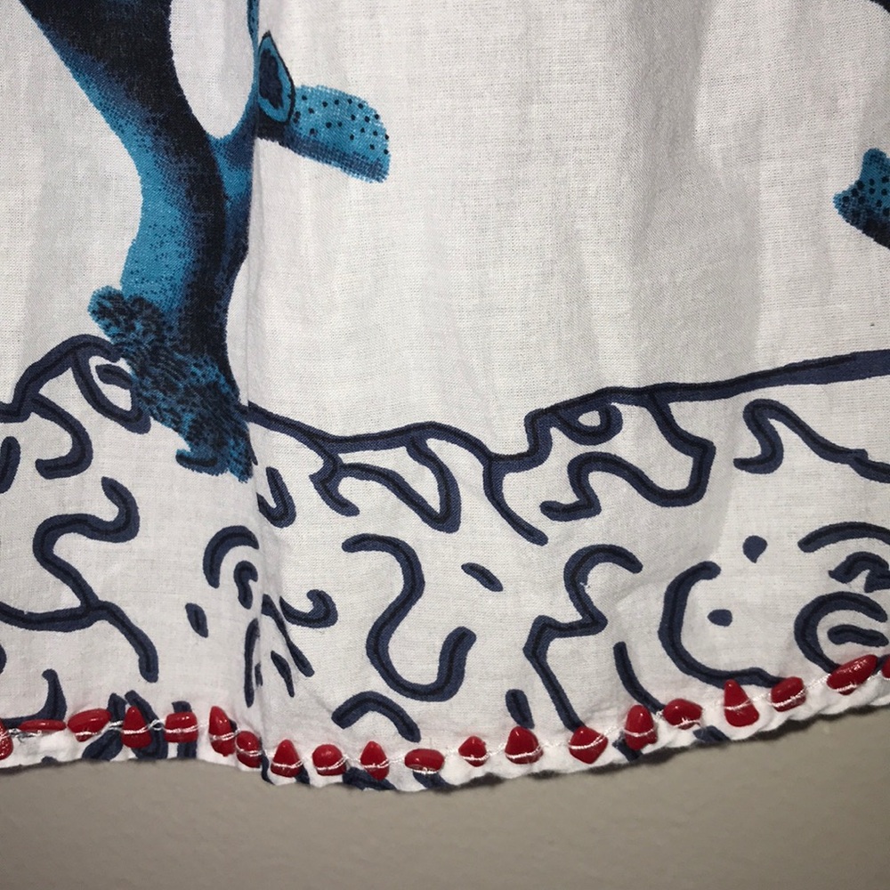 SOLD Soft Surroundings white ocean scene dress S - Picture 5 of 6